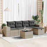 vidaXL 6-dijelni set vrtnih sofa od poliratana s jastucima svjetlosivi | shoptok.hr