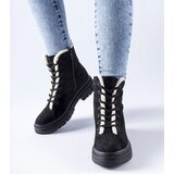 Gemre Pompei insulated black ankle boots made of eco-suede | ePonuda.com