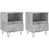  Noćni ormarići 2 kom boja betona 40x35x50 cm konstruirano drvo | shoptok.hr
