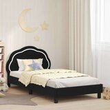  Otroški posteljni okvir z vznožjem Črna 80 x 200 cm Žamet, (5000104764) | Shoptok.si