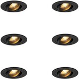 QAZQA Komplet 6 Moderni vgradni reflektor črn - Rondoo | Shoptok.si