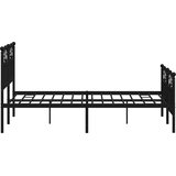  Metalni okvir kreveta uzglavlje i podnožje crni 120x200 cm | shoptok.hr