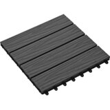  Pločice za decking 3D Dizajn 11 kom. Crna 30 x 30 cm WPC | shoptok.hr