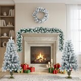  Set mini božićnih drvaca 120 cm PVC Zelena i bijela | shoptok.hr