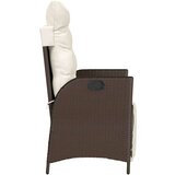  3-dijelni bistro set s jastucima smeđi od poliratana - Smeđa i krem 1 | shoptok.hr