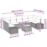  8-dijelni set vrtne sofe s jastučićima Crni Poli Ratan | shoptok.hr