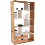 CARRYHOME predelna stena 110/185/32 cm bela, barve hrasta, svetlo rjava Cene