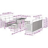  Sjedeća garnitura za vrt 9 kom. 8-Broj sjedala Crna 90 x 55 x 71 cm | shoptok.hr