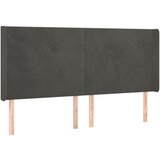 Maison Chic Vzglavna omarica - Nočna omarica - Posteljna omarica z ušesi temno sivo 183x16x118/128 cm žamet, (21708364) Cene