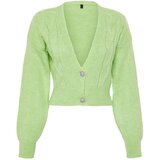 Trendyol Lime Crop Soft Textured Knitwear Cardigan Cene