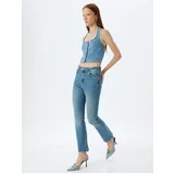 Koton Flare Jeans Skinny Fit Buttoned Cotton - Kick Flare Jeans