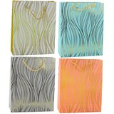  Paper Gift Bag Wavy Lines Gold 32 x 26 x 12 cm Cene