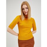 Orsay Yellow Ladies Short Sleeve Sweater - Women Cene