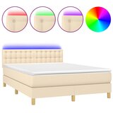  box spring s madracem LED krem 140x200 cm od tkanine | shoptok.hr