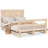  Okvir za krevet s uzglavljem 160 x 200 cm od masivne borovine | shoptok.hr