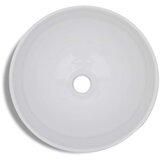 vidaXL Okrogel Keramičen Umivalnik za Kopalnico Bele Barve, (21409111) | Shoptok.si