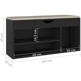 vidaXL Klop za čevlje z blazino črna 104x30x49 cm iverna plošča | Shoptok.si