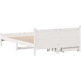 vidaXL Posteljni okvir brez vzmetnice bel 120x200 cm trdna borovina | Shoptok.si