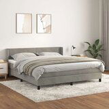  Box spring postelja z vzmetnico svetlo siva 180x200 cm žamet, (20790468) Cene