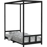  Okvir za dječji krevet crni 90 x 190 cm od masivne borovine | shoptok.hr