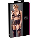 Cottelli Plus Size - čipkasto spodnje perilo Trio (črno) Cene