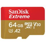 Sandisk spominska kartica Extreme microSDXC 64GB + SD Adapter 170MB/s &amp;amp; 80MB/s A2 C10 V30 UHS-I U3 cene