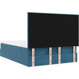  Otomanski krevet s madracem&amp LED tamnoplavi 140x190cm baršunasti | shoptok.hr