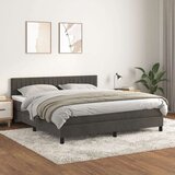  Box spring postelja z vzmetnico temno siva 160x200 cm žamet, (20791465) Cene
