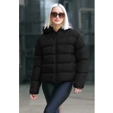 Madmext Women's Black Hooded Slim Fit Down Jacket Cene