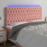 The Living Store led posteljno vzglavje roza 180x7x118/128 cm žamet - led vzglavje, (21495393) Cene