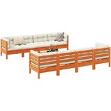 vidaXL 9-dijelni set vrtnih sofa s jastucima voštano smeđi od borovine | shoptok.hr