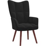  Stolica za opuštanje s osloncem za noge crna baršunasta | shoptok.hr