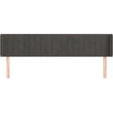 Vzglavje z ušesi temno sivo 183x16x78/88 cm žamet, (20793123) | Shoptok.si