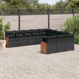vidaXL 11-dijelni set vrtnih sofa od poliratana s jastucima crni | shoptok.hr