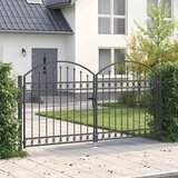 Ogradna vrata ASSEN 301 x 200 cm Čelik Siva Može se zaključati | shoptok.hr