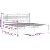  Metalni okvir za krevet s uzglavljem crni 183x213 cm | shoptok.hr