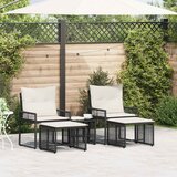  Set vanjskog namještaja 11 pcs Crna i krem-bijela poliratan | Eponuda.com