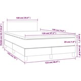 vidaXL Box spring postelja z vzmetnico LED krem 120x190 cm blago | Shoptok.si