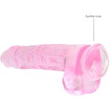 REALROCK prozoren realističen dildo - roza (22cm) | Shoptok.si