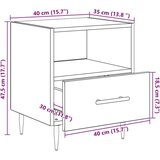 vidaXL Noćni ormarić Smeđa 40 x 35 x 47.5 cm Konstruirano drvo | shoptok.hr