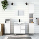 vidaXL Kopalniška omarica bela 65x33x60 cm inženirski les | Shoptok.si