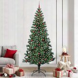 vidaXL Umjetna preddekorirana božićna jelka Zelena 240cm PVC in kovina | Shoptok.si