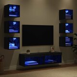 TV ormar S LED lampica s ladicama Zidne 8 pcs Crni hrast Stakl | Eponuda.ba