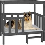 Krevet za pse sivi 105,5 x 83,5 x 100 cm od masivne borovine | Eponuda.ba