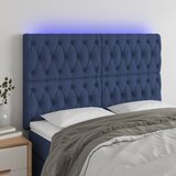 vidaXL LED uzglavlje plavo 144x7x118/128 cm od tkanine Cijene