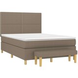  Box spring postelja z vzmetnico taupe 140x200 cm blago, (20727039) | Shoptok.si