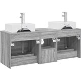  Set ormarića za kupaonicu 3 kom. Siva Sonoma 129 x 41 x 79,5 cm | shoptok.hr