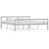 Maison Chic Posteljni okvir - Dvoposteljna postelja - Zakonska postelja siv in bel kovinski 180x200 cm-J5401, (21764641) | Shoptok.si