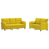  Set sofe 2 pcs Žuta Baršun - Žuta 2-sjedalo (140 cm) + 3-sjedalo | shoptok.hr