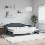 vidaXL Izvlečna dnevna postelja temno siva 90x200 cm žamet Cene